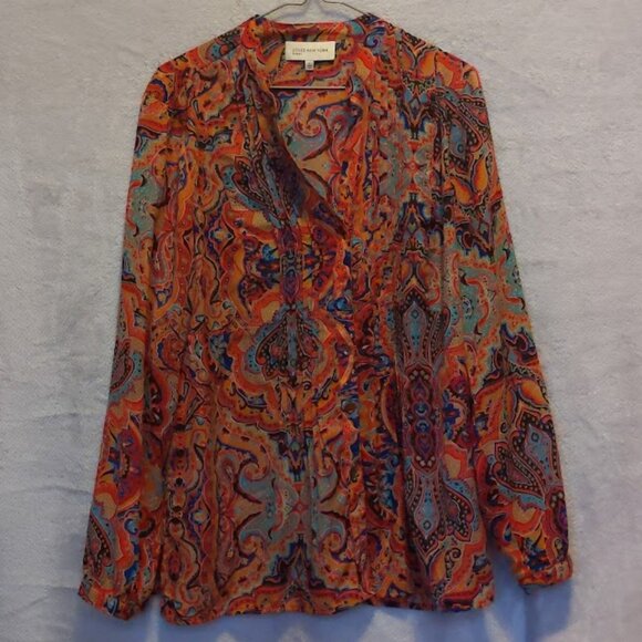 Jones New York Sport Floral V-Neck Blouse - Picture 1 of 5